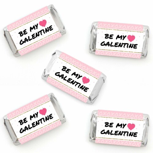 Big Dot of Happiness Be My Galentine - Mini Candy Bar Wrapper Valentine's Party Favors 40 Ct Perspective: front