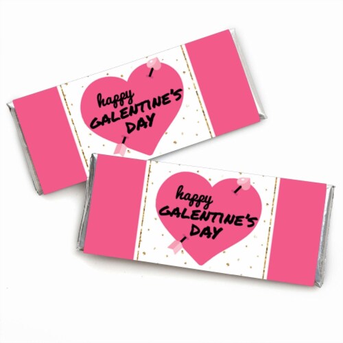 Big Dot of Happiness Be My Galentine - Candy Bar Wrapper Valentine's Day Party Favors - 24 Ct Perspective: front