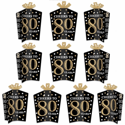 Big Dot of Happiness Adult 80th Birthday Gold - Decor Party