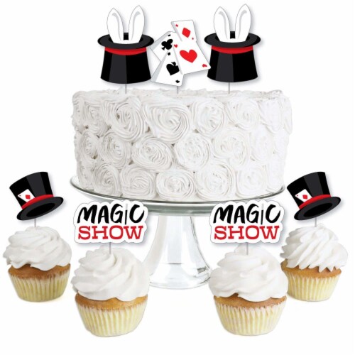 Big Dot of Happiness Ta-Da, Magic Show Cupcake Toppers Birthday Party Treat Picks 24 Ct Perspective: front