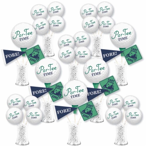 Big Dot of Happiness Par-Tee Time Golf - Centerpiece Sticks - Showstopper Table Toppers 35 Pc Perspective: front