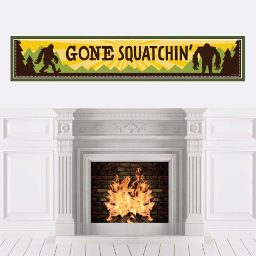 Big Dot of Happiness Sasquatch Crossing - Bigfoot Party or Birthday Party Decor Party Banner Perspective: front