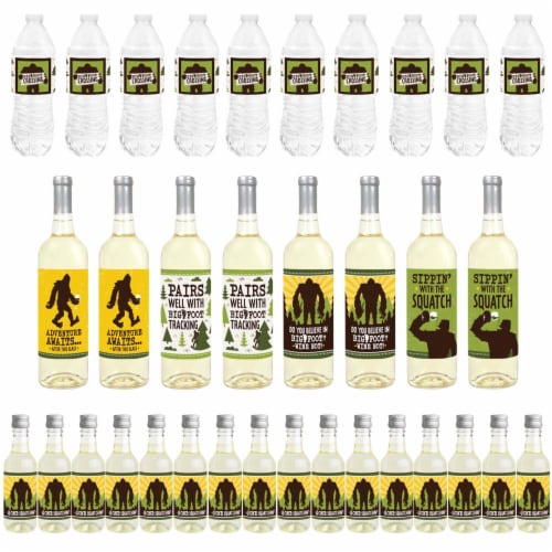 Big Dot of Happiness Sasquatch Crossing - Bigfoot Party Decor - Beverage Bar Kit - 34 Pieces Perspective: front