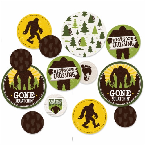 Big Dot of Happiness Sasquatch Crossing - Bigfoot Birthday Party Decor Large Confetti 27 Ct Perspective: front