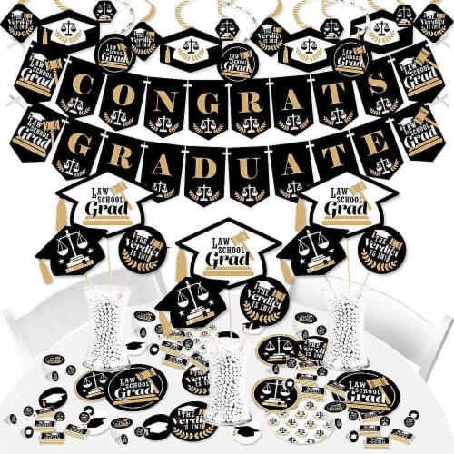 Big Dot of Happiness Law School Grad Future Lawyer Party Supplies Decor Kit Fundle Bundle Perspective: front