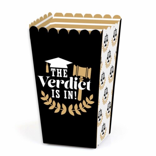 Big Dot of Happiness Law School Grad Future Lawyer Grad Party Favor Popcorn Treat Boxes 12 Ct Perspective: front