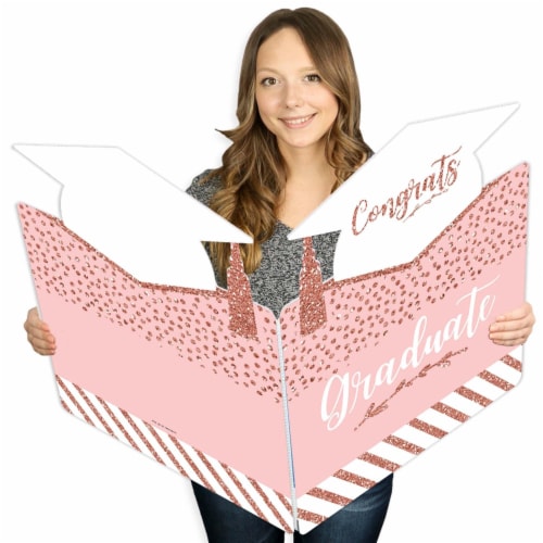 Big Dot of Happiness Rose Gold Grad - Congratulations Giant Greeting Card Jumborific Card Perspective: front