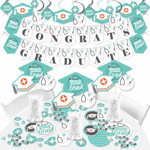 Big Dot of Happiness Medical School Grad - Doctor Party Supplies Decor Kit - Fundle Bundle Perspective: front