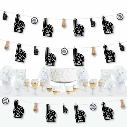 Big Dot of Happiness My Dad is Rad Father's Day Party Decor Clothespin Garland Banner 44 Pc Perspective: front