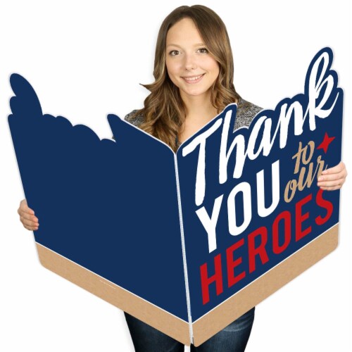 Big Dot of Happiness Thank You to Our Heroes Appreciation Giant Greeting Card Jumborific Card Perspective: front