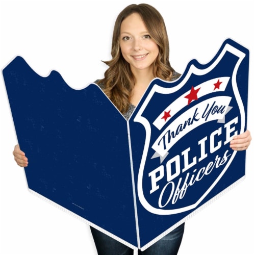 Big Dot of Happiness Thank You Police Officers - Appreciation Giant Greeting Jumborific Card Perspective: front