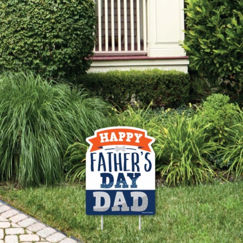 Big Dot of Happiness Happy Father's Day - Outdoor Lawn We Love Dad Party Yard Sign - 1 Pc Perspective: front