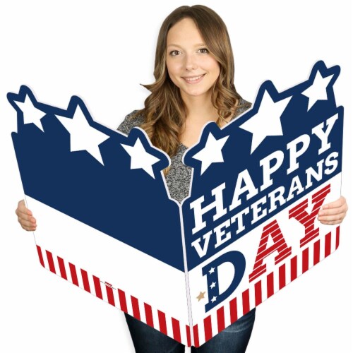 Big Dot of Happiness Happy Veterans Day Thank You - Giant Greeting Big Shaped Jumborific Card Perspective: front