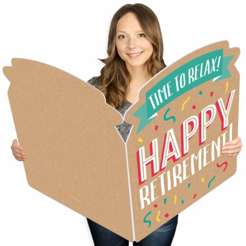 Big Dot of Happiness Retirement Congratulations - Giant Greeting Card Shaped Jumborific Card Perspective: front