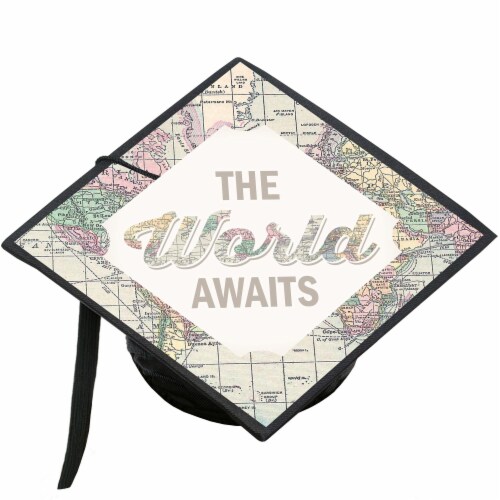Big Dot of Happiness World Awaits Travel Themed Graduation Cap Decor Kit Grad Cap Cover 1 Count Harris Teeter
