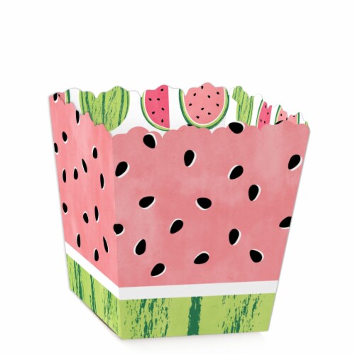 Big Dot of Happiness Sweet Watermelon - Mini Favor Boxes Fruit Party Treat Candy Boxes 12 Ct Perspective: front