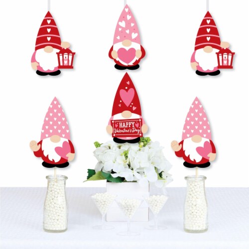 Big Dot of Happiness Valentine Gnomes - Decor DIY Valentine’s Day Party Essentials - 20 Ct Perspective: front