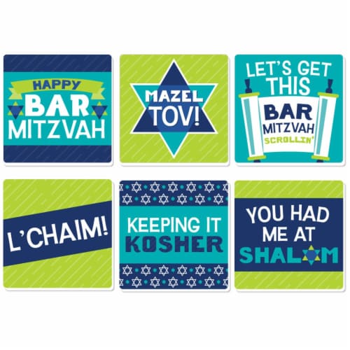 Big Dot of Happiness Blue Bar Mitzvah Funny Boy Party Decor