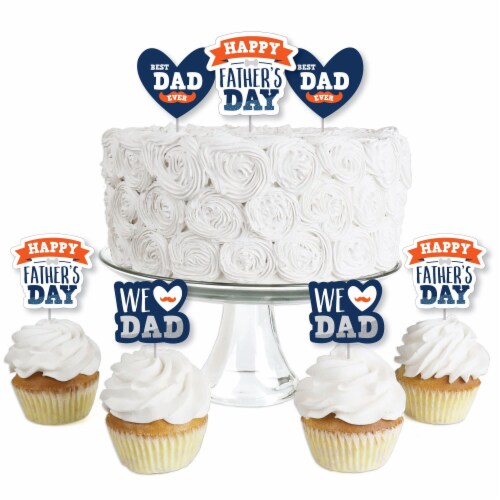 Big Dot of Happiness Happy Father's Day - Dessert Cupcake Toppers - Treat Picks - 24 Ct Perspective: front