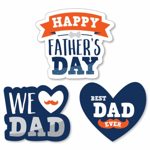 Big Dot of Happiness Happy Father's Day - DIY Shaped We Love Dad Party Cut-Outs - 24 Ct Perspective: front