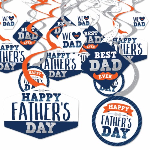 Big Dot of Happiness Happy Father's Day - We Love Dad Hanging Party Decoration Swirls - 40 Ct Perspective: front