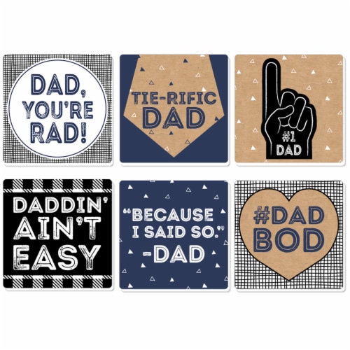 Big Dot of Happiness My Dad is Rad - Funny Father's Day Party Decor - Drink Coasters - 6 Ct Perspective: front