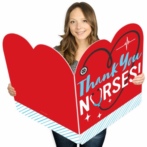 Big Dot of Happiness Thank You Nurses Nurse Appreciation Giant Greeting Card Jumborific Card Perspective: front