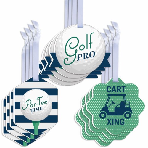 Big Dot of Happiness Par-Tee Time - Golf - Assorted Hanging Favor Tags Gift Tag Toppers 12 Ct Perspective: front