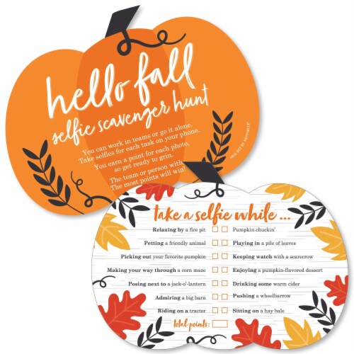 Big Dot of Happiness Fall Pumpkin Selfie Scavenger Hunt Halloween or  Thanksgiving Game 12 Ct, 12 Count - Kroger