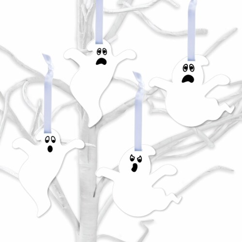 Big Dot of Happiness Spooky Ghost - Halloween Party Decorations - Tree Ornaments - Set of 12 Perspective: front