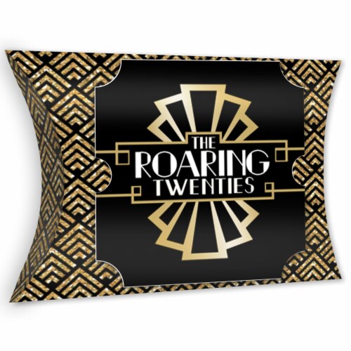 Big Dot of Happiness Roaring 20’s - 1920s Art Deco Jazz Party Large Pillow Boxes - Set of 12 Perspective: front