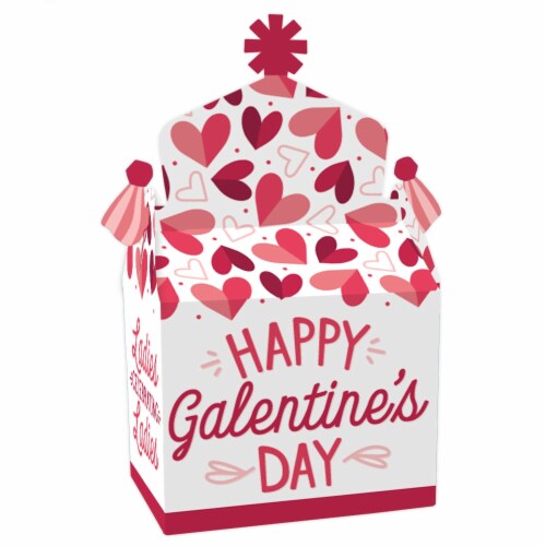 Big Dot of Happiness Happy Galentine's Day - Valentine's Day Party Goodie Gable Boxes 12 ct Perspective: front