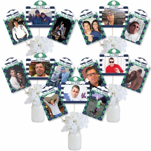 Big Dot of Happiness Par-Tee Time Golf Party - Picture Centerpiece Photo Table Toppers 15 Ct Perspective: front
