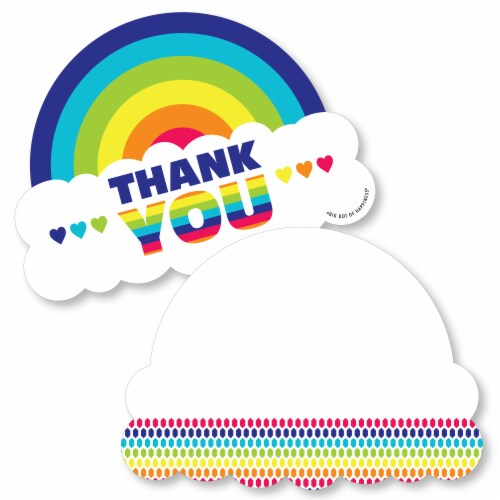 Big Dot of Happiness Love is Love - Gay Pride LGBTQ Shaped Thank You Cards & Envelopes 12 Ct Perspective: front