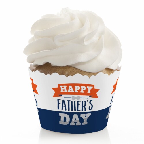 Big Dot of Happiness Happy Father's Day We Love Dad Party Decor Party Cupcake Wrappers 12 Ct Perspective: front