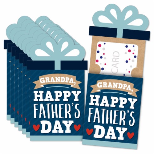 Big Dot of Happiness Grandpa, Happy Father's Day - Money Gift Nifty Gifty Card Holders - 8 Ct Perspective: front