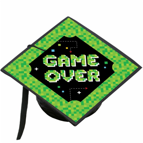 Big Dot of Happiness Game Over Video Game Graduation Cap Decorations Kit Grad Cap Cover 1 Count Pick n Save
