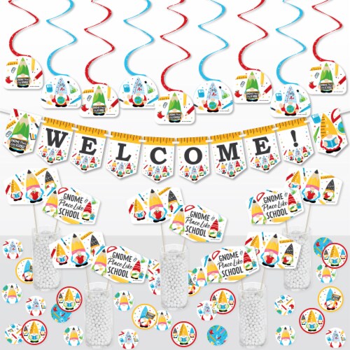 Big Dot of Happiness School Gnomes Teacher & Classroom Supplies Decor Galore Party Pack 51 Pc Perspective: front