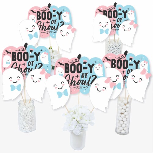 Big Dot of Happiness Boo-y or Ghoul - Halloween Gender Reveal Party - Table Toppers - 15 Ct Perspective: front