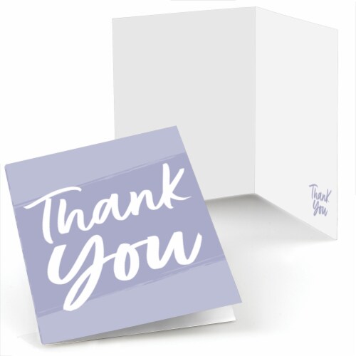 Big Dot of Happiness Purple Elegantly Simple - Guest Party Favors Thank You Cards (8 count) Perspective: front