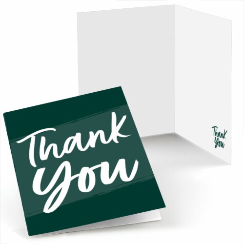 Big Dot of Happiness Emerald Elegantly Simple - Guest Party Favors Thank You Cards (8 count) Perspective: front