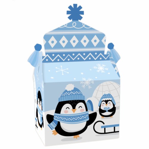 Big Dot of Happiness Winter Penguins Favor Holiday & Christmas Party Goodie Gable Boxes 12 Ct Perspective: front