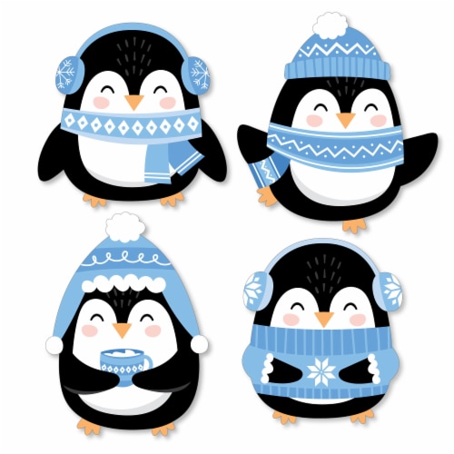 Big Dot of Happiness Winter Penguins DIY Shaped Holiday & Christmas Party Cut-Outs - 24 Count Perspective: front