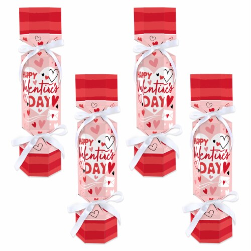 Big Dot of Happiness Happy Valentine’s Day No Snap Hearts Favors DIY Cracker Boxes 12 Ct Perspective: front