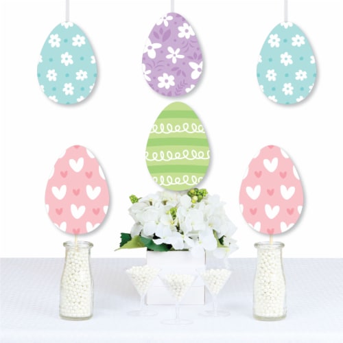 Big Dot of Happiness Spring Easter Bunny Egg Decorations Happy Easter Party Essentials 20 Ct Perspective: front