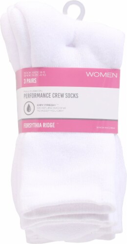 Forsythia Ridge™ Women Performance Crew Socks, White Perspective: front