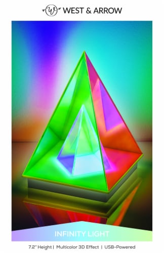 Acrylic Infinity Pyramid Light Perspective: front