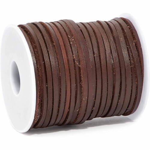 Flat Faux Leather Cord for Jewelry Making Faux Suede Beading String Dark Brown 30.5 Yd PACK QFC