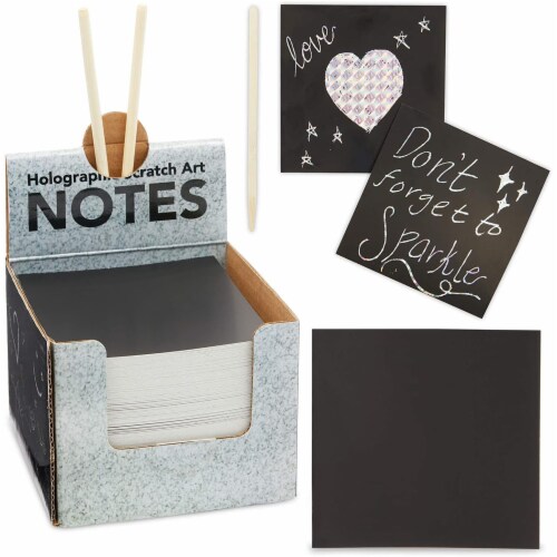 Holographic Scratch Off Notes With 2 Wood Styluses Sticks 3 5 In 200 