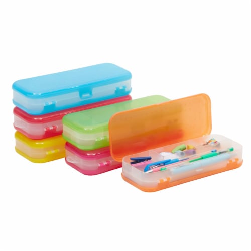 Plastic Pencil Cases for Kids, Colorful 7 Compartment Organizers